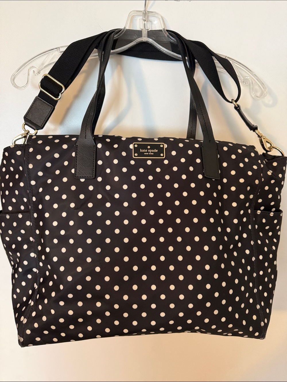 kate spade Black and White Polka Dot Diaper Bag